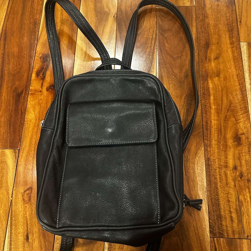 Tiganello real genuine leather Black Leather Backpack Purse